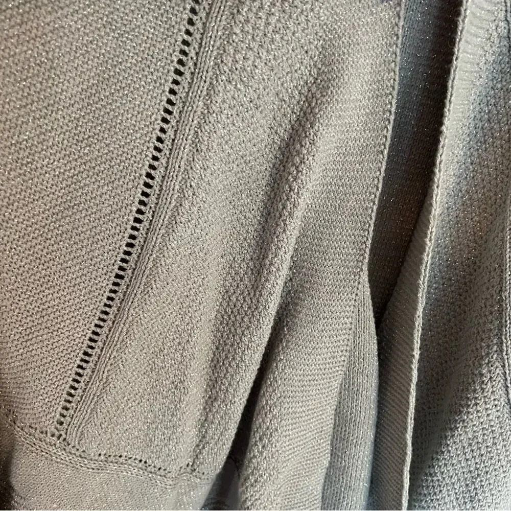 NWT Liz Claiborne Metallic Silver & Gray Open Front Cardigan Women's Size XXL - Picture 7 of 7
